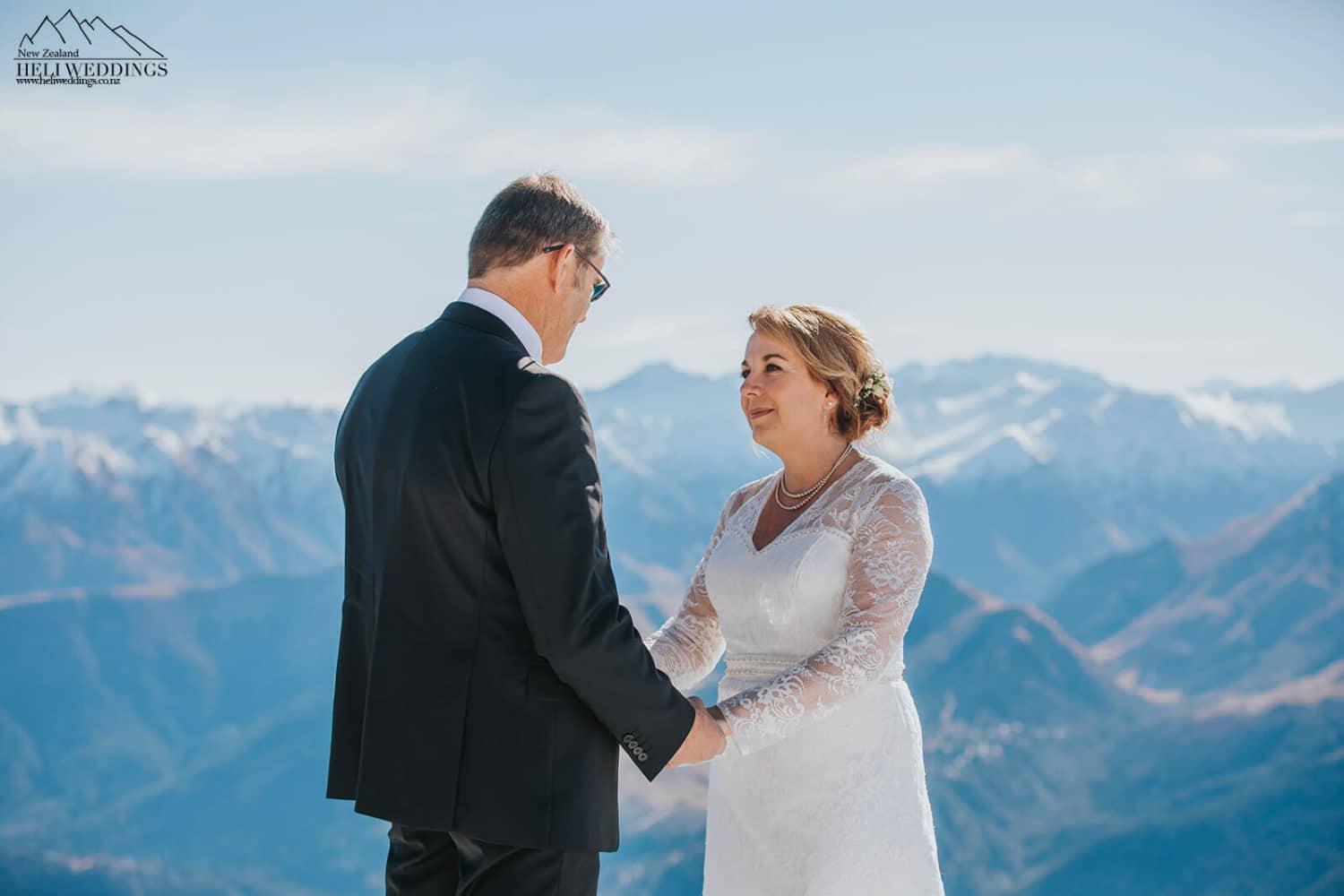 NZ Winter Wedding,Mountain wedding ceremony in the snow, Queenstown Wedding