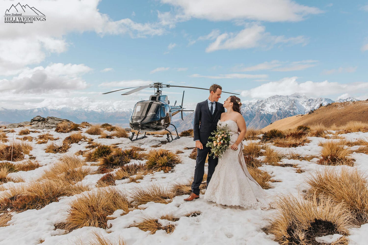Mountain Weddings NZ with helicopter