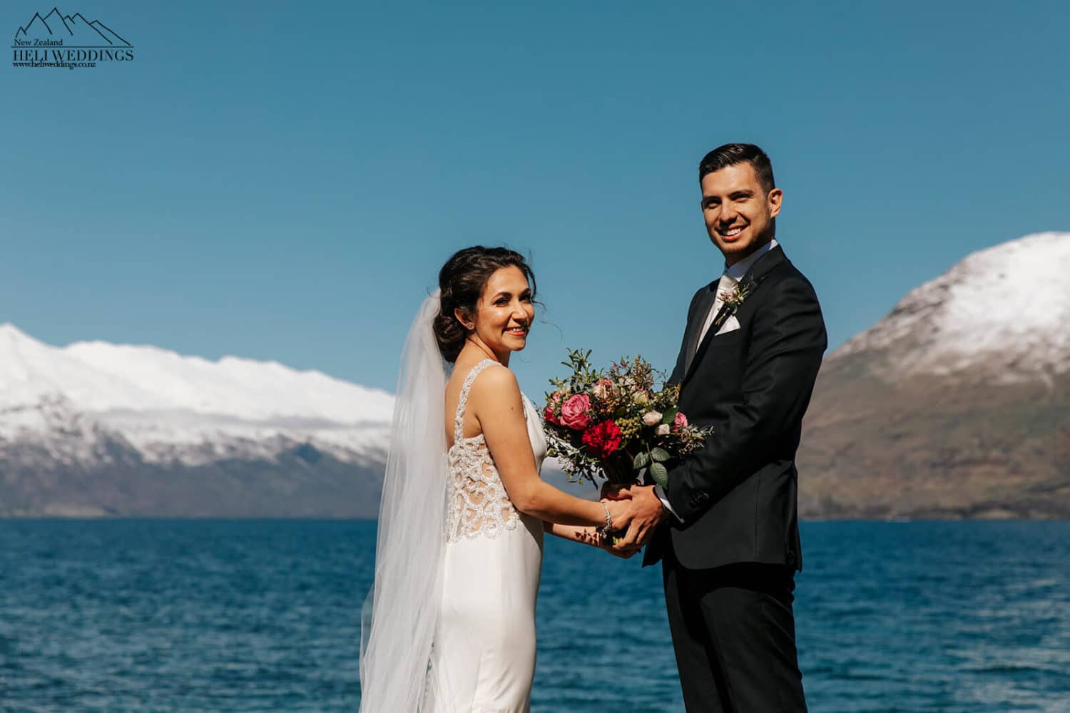 Wedding ceremony by the lake in Queenstown
