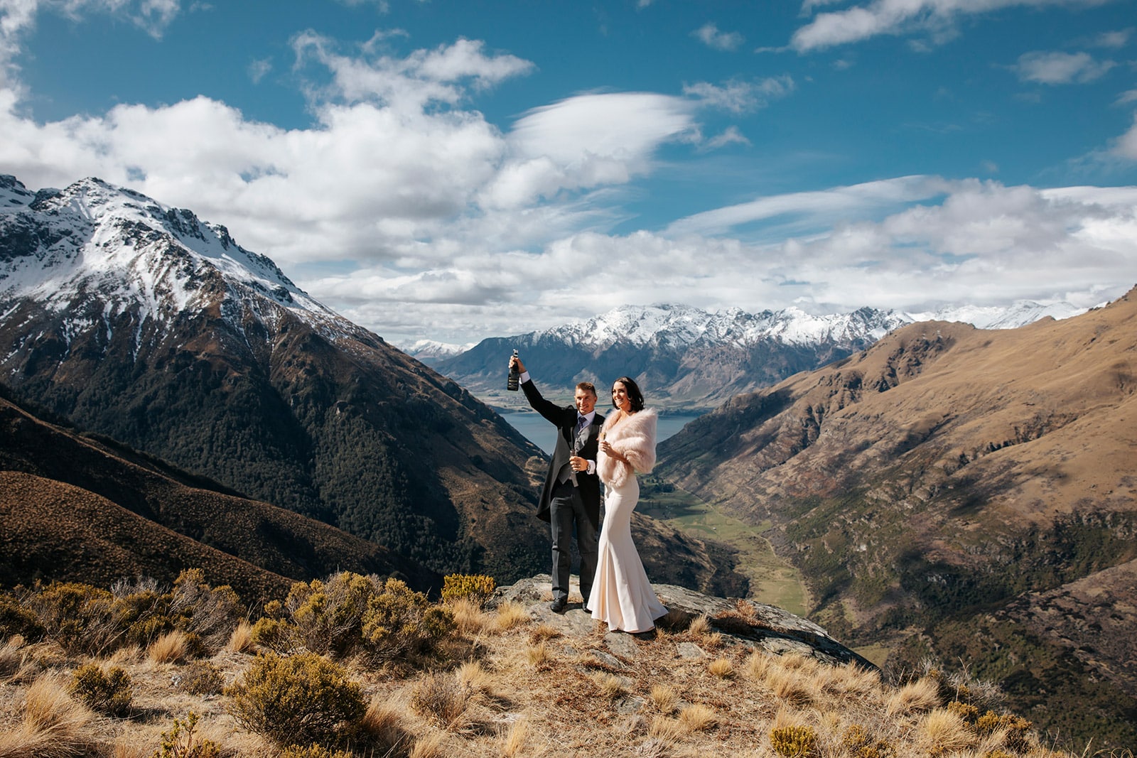 Heli Wedding on Round Hill in Queenstown with Heli Weddings NZ