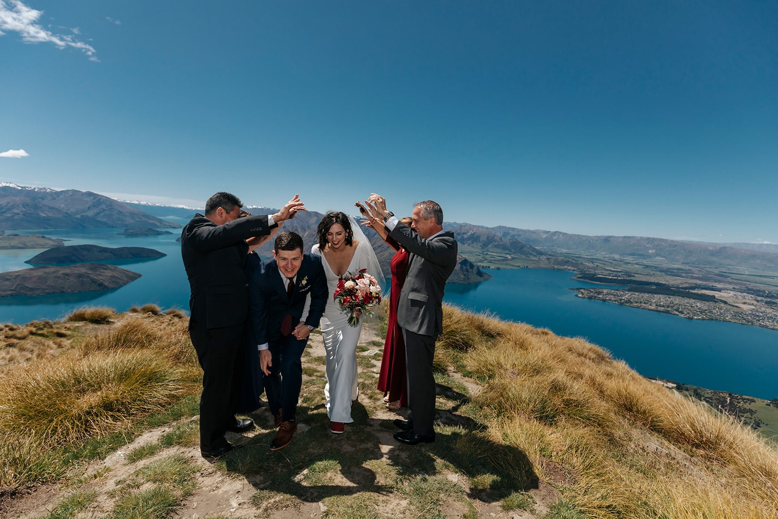 Wanaka heli wedding on Coromandel Peak , Mt Roy