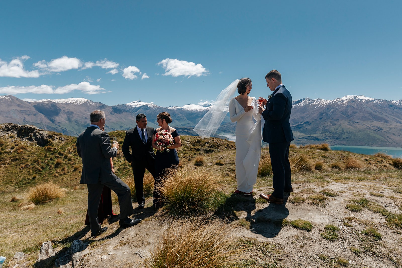 Wanaka heli wedding on Coromandel Peak , Mt Roy