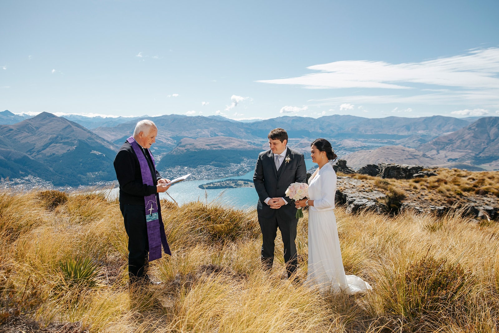 Autumn Heli Wedding in Queenstown New Zealand