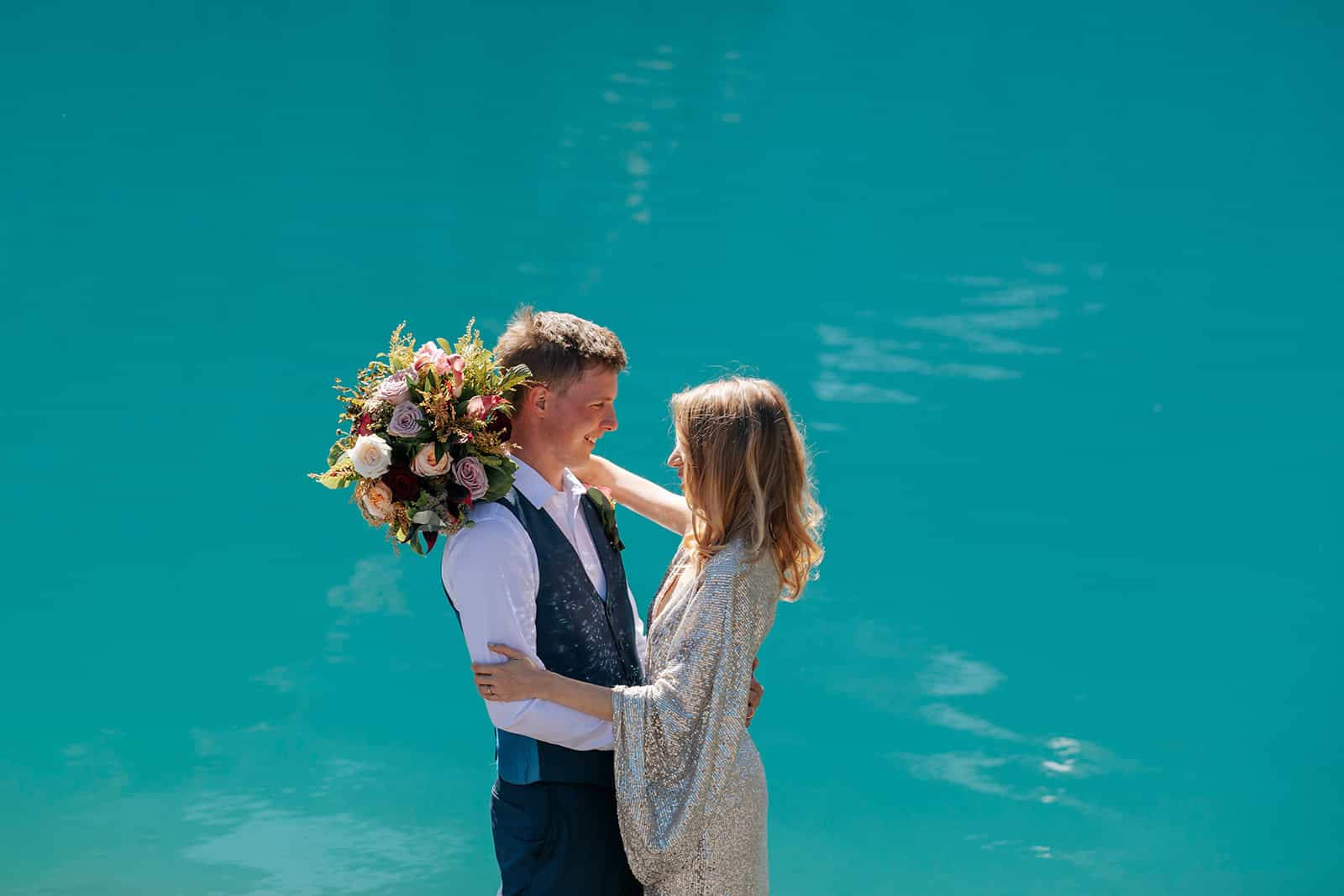 Adventure Wedding with Helicopter at Lake Erskine in Queenstown New Zealand