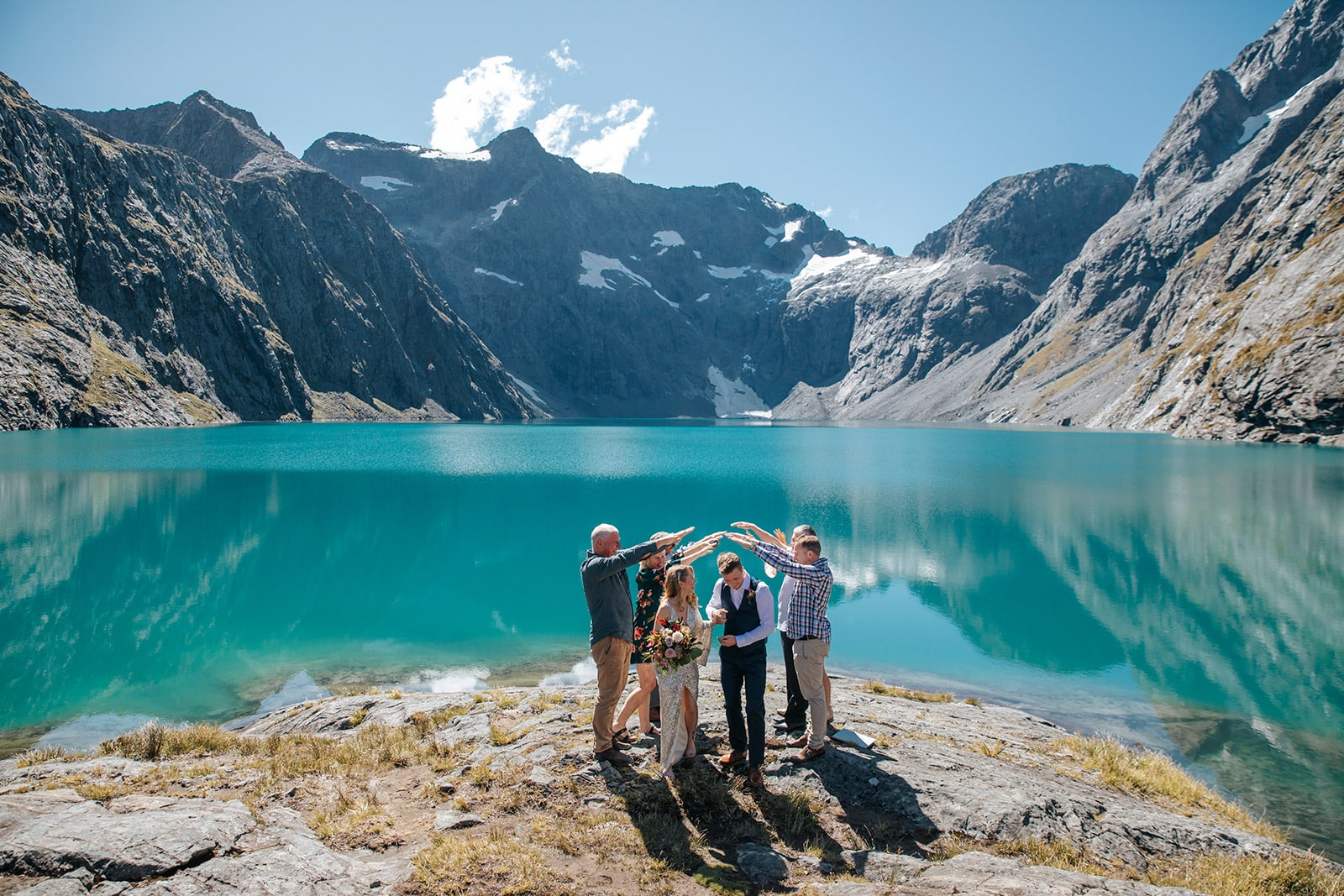 Adventure Wedding with Helicopter at Lake Erskine in Queenstown New Zealand