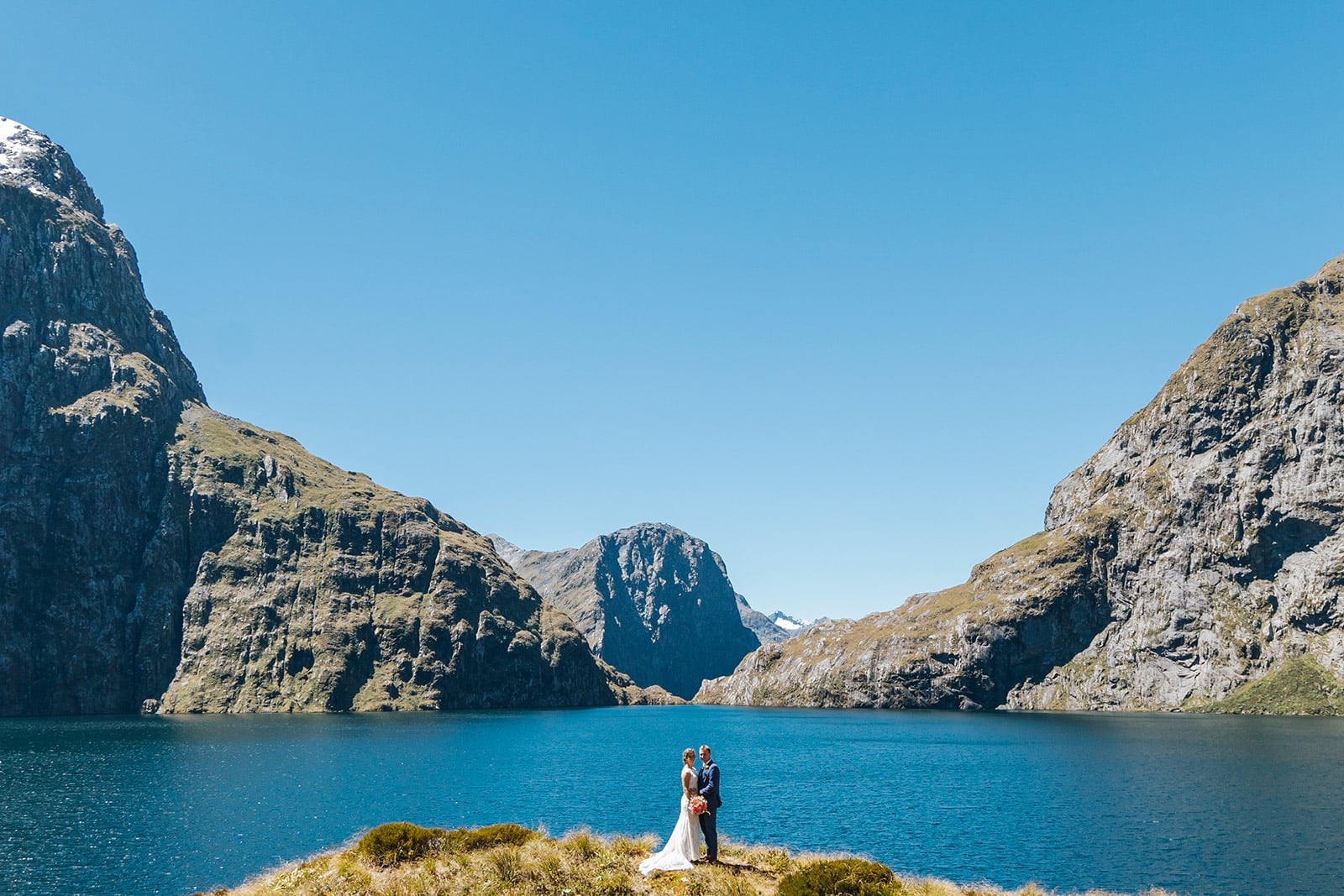 The best heli wedding package in Queenstown, The Majestic Heli Wedding at Lake Quill, Milford Sounds