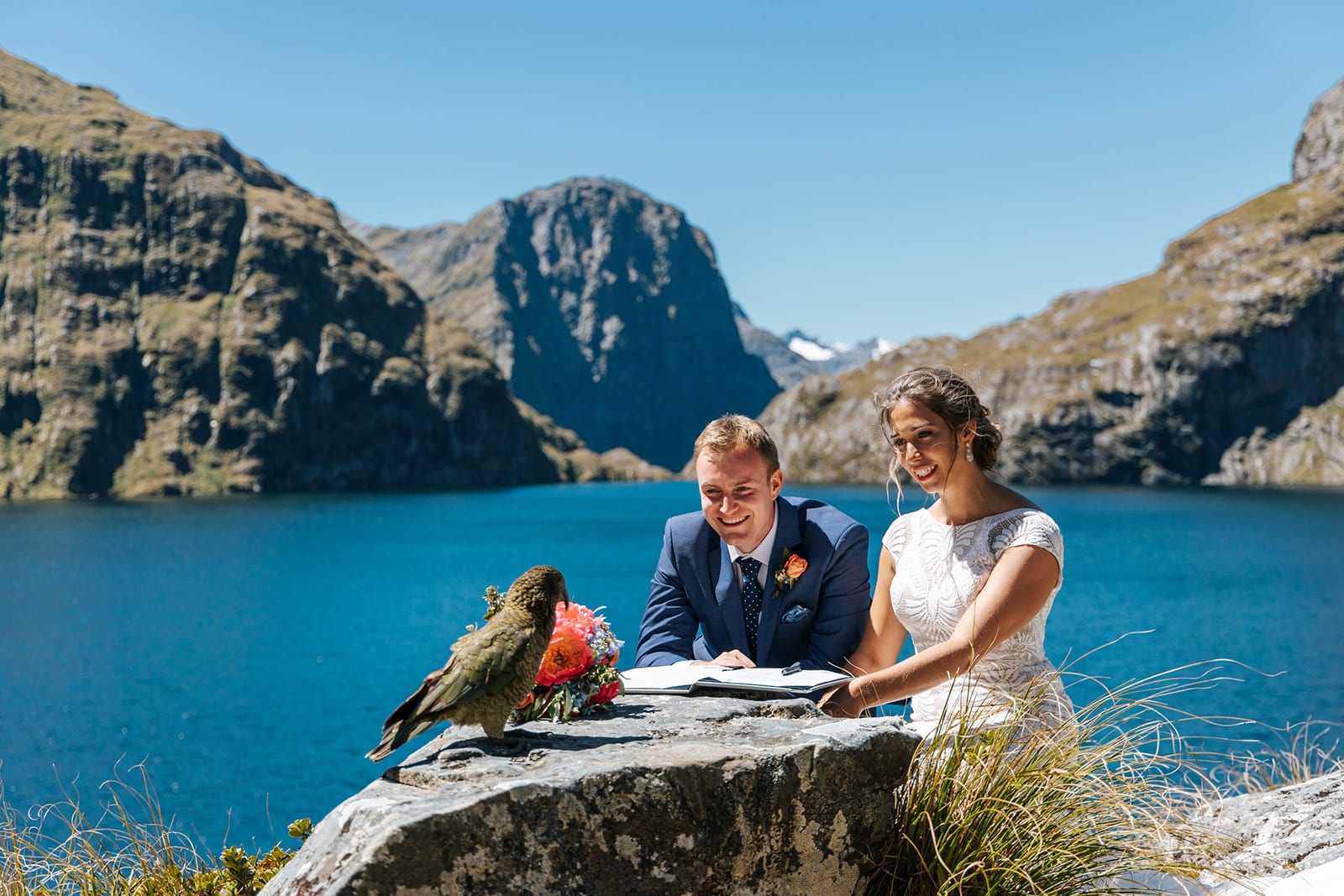 The best heli wedding package in Queenstown, The Majestic Heli Wedding at Lake Quill, Milford Sounds