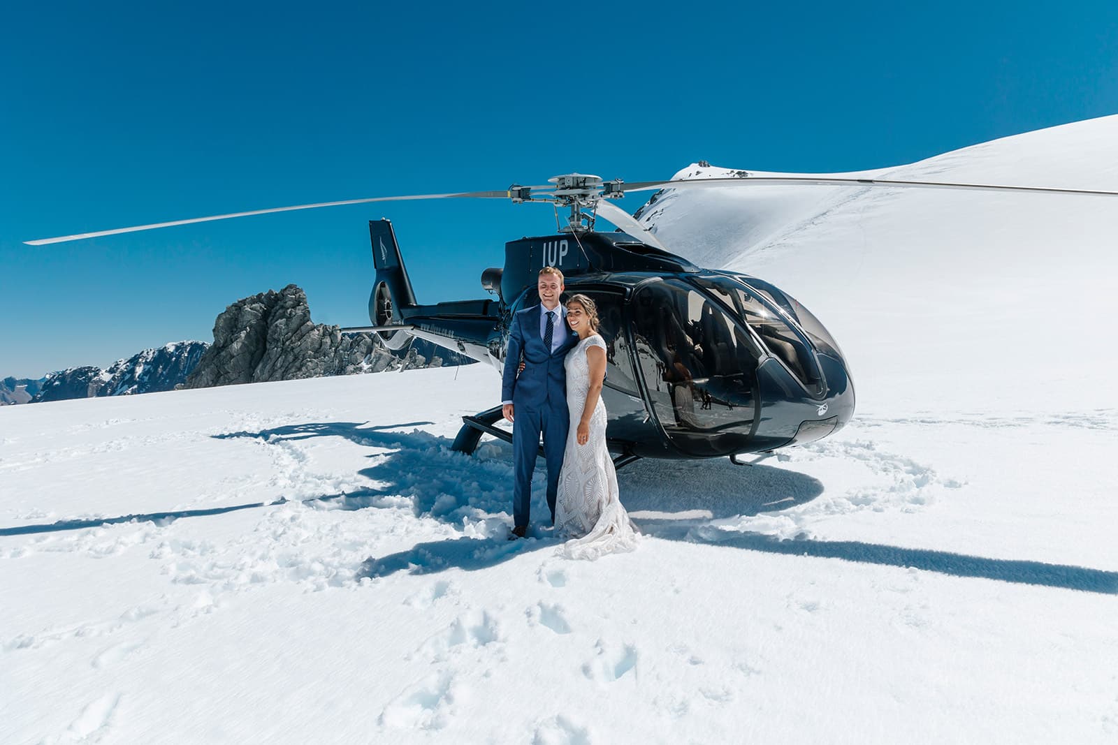 The best heli wedding package in Queenstown, The Majestic Heli Wedding Glacier landing