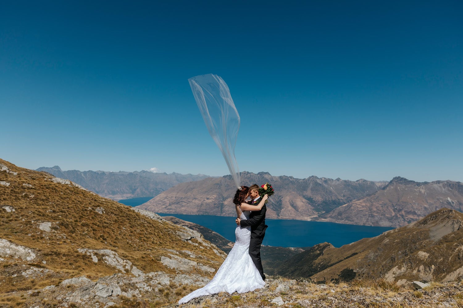 Heli Wedding at Lake Isobel