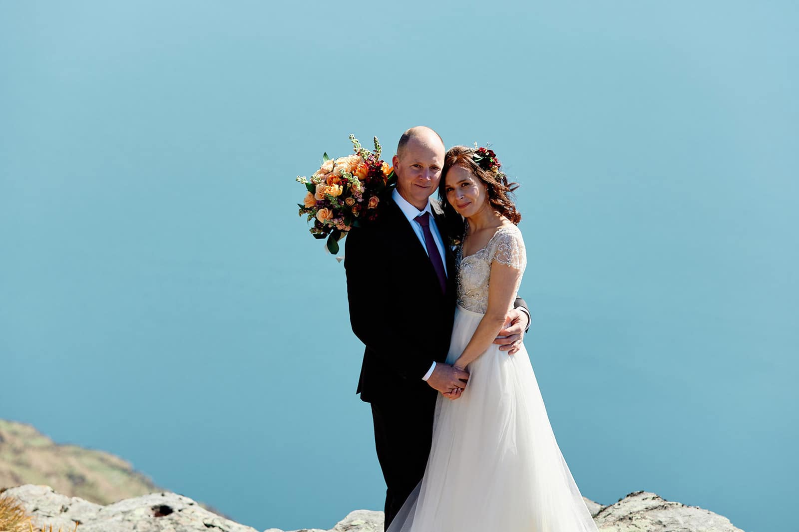 Heli Wedding Photography on The Ledge in Queenstown