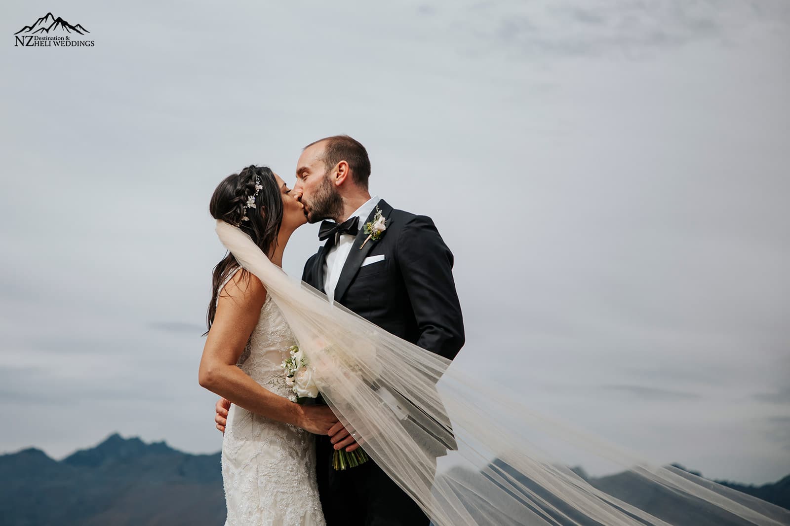 Heli Wedding on The Ledge in Queenstown New Zealand