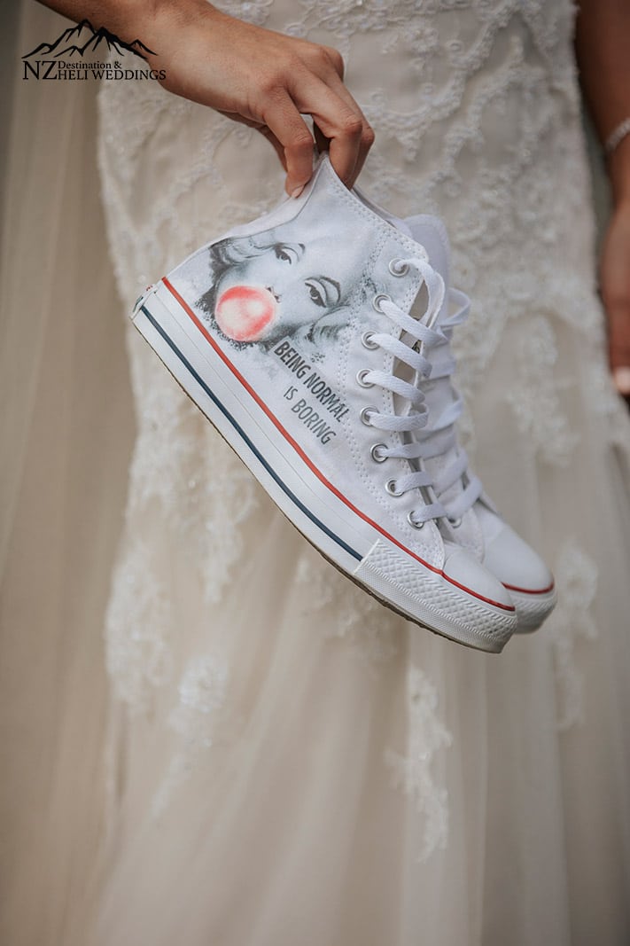 custom Converse Wedding shoes for bride