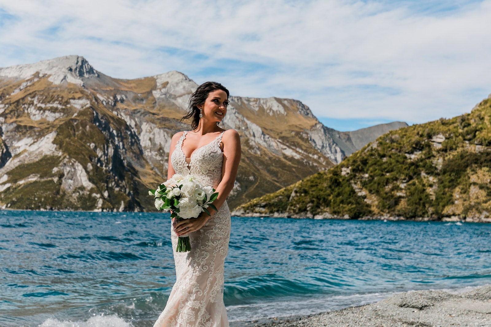 Exclusive Heli Wedding in Queenstown New Zealand with American couple at Lochnagar
