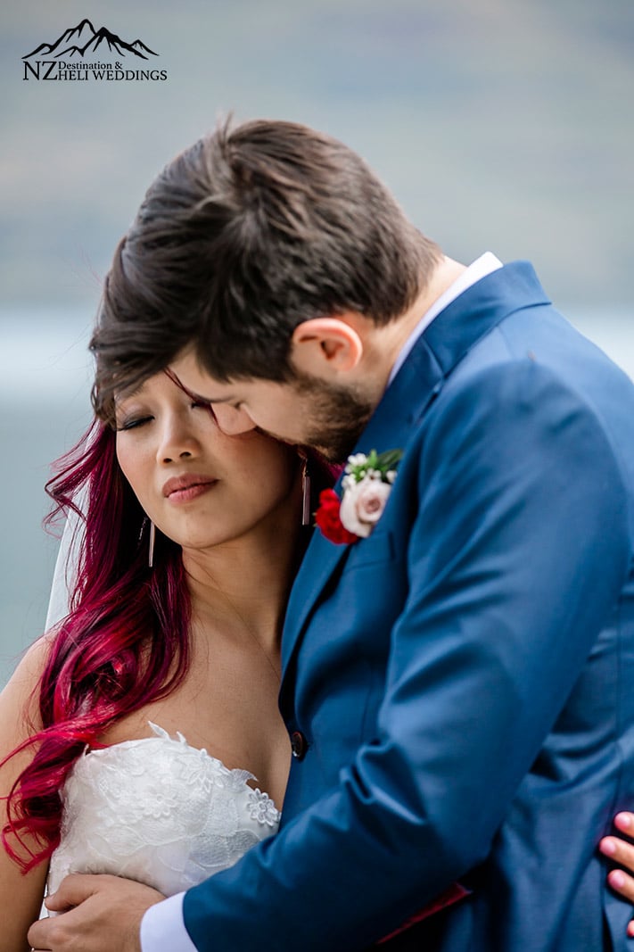 NZ elopement wedding bride with red hair