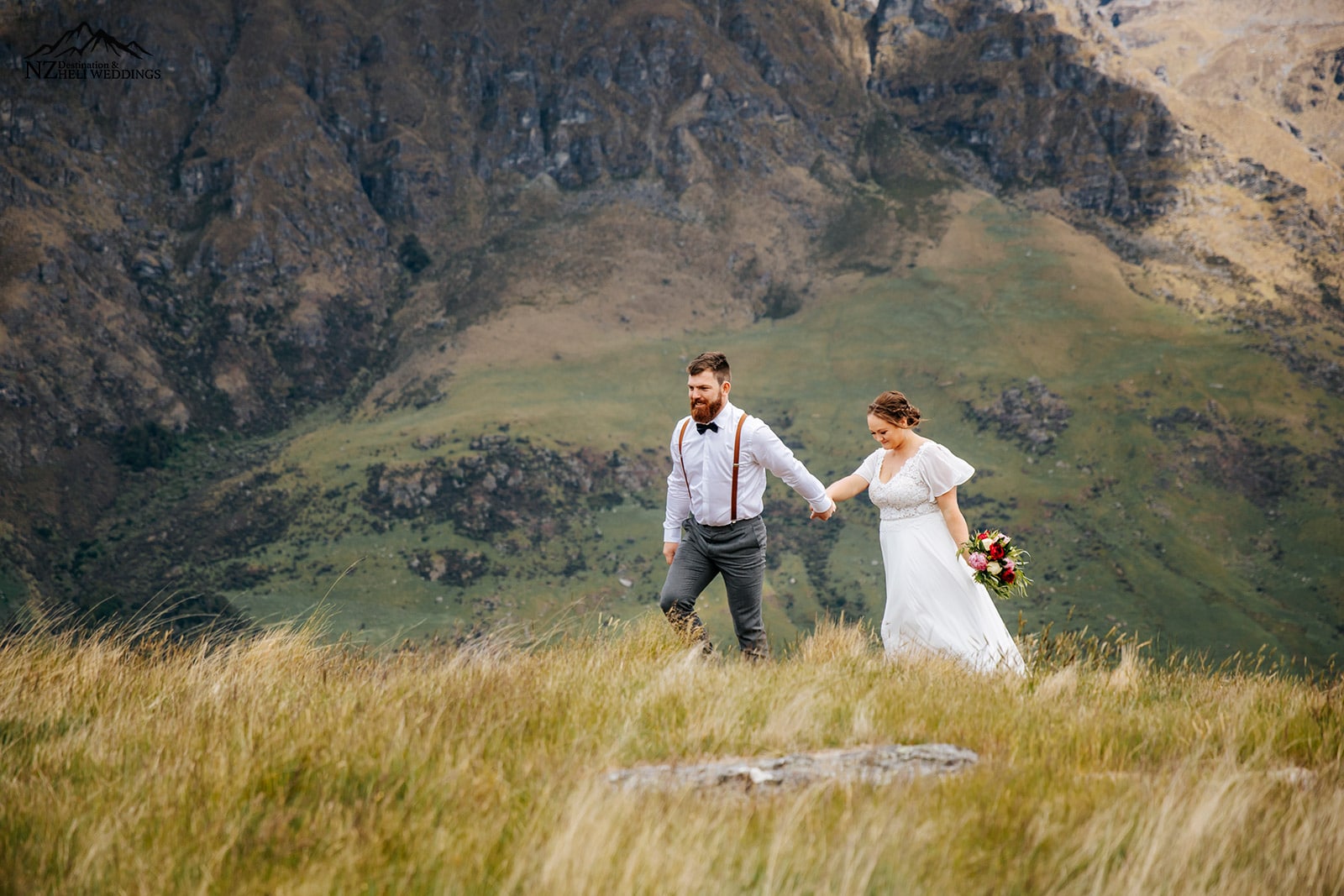 Queenstown Spring wedding with lupins