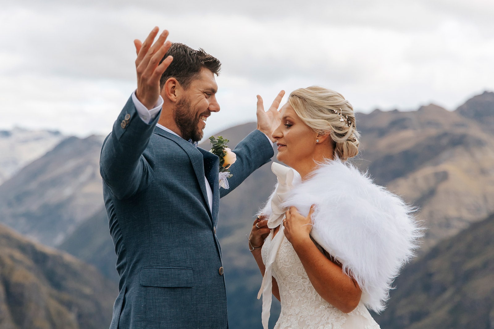 nstown Elopement Destination Wedding by helicopter