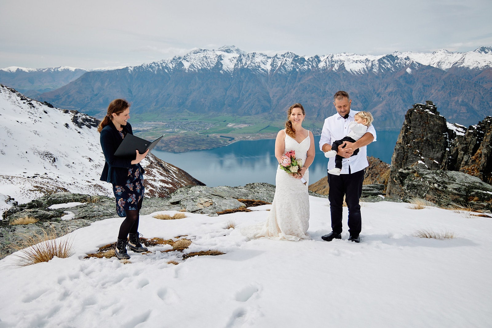 Winter wedding with Helicopter in New Zealand