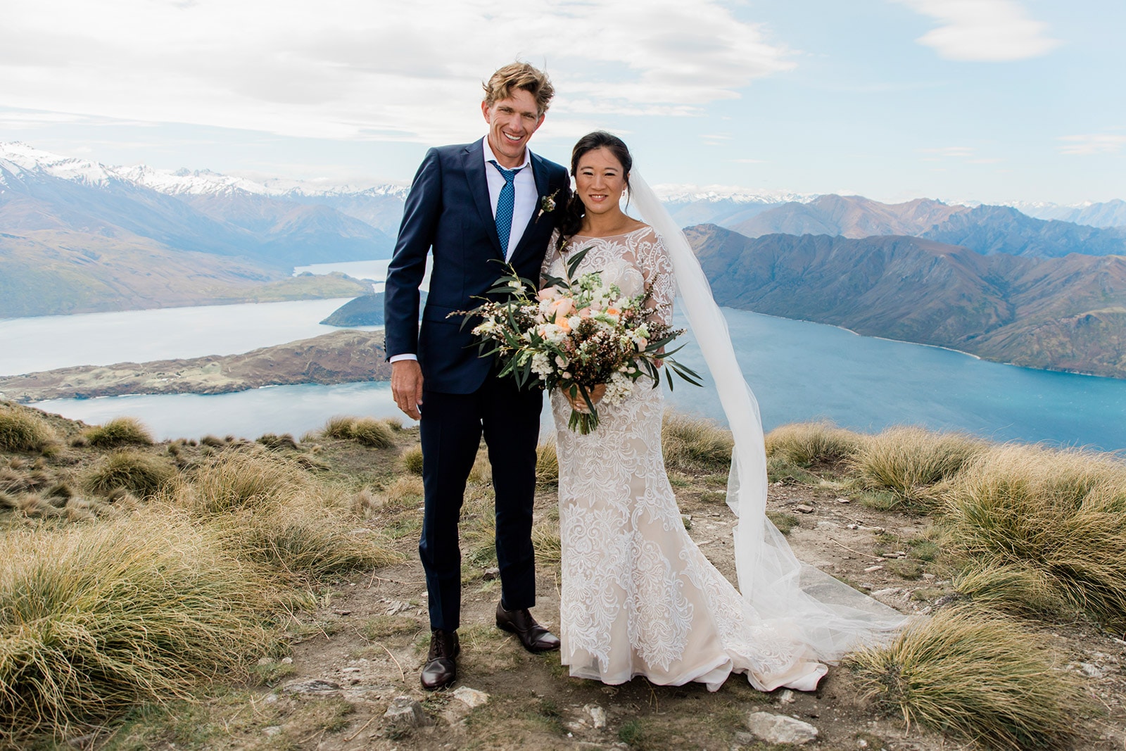 Destination Wedding with Helicopter in New Zealand on Coromandel Peak