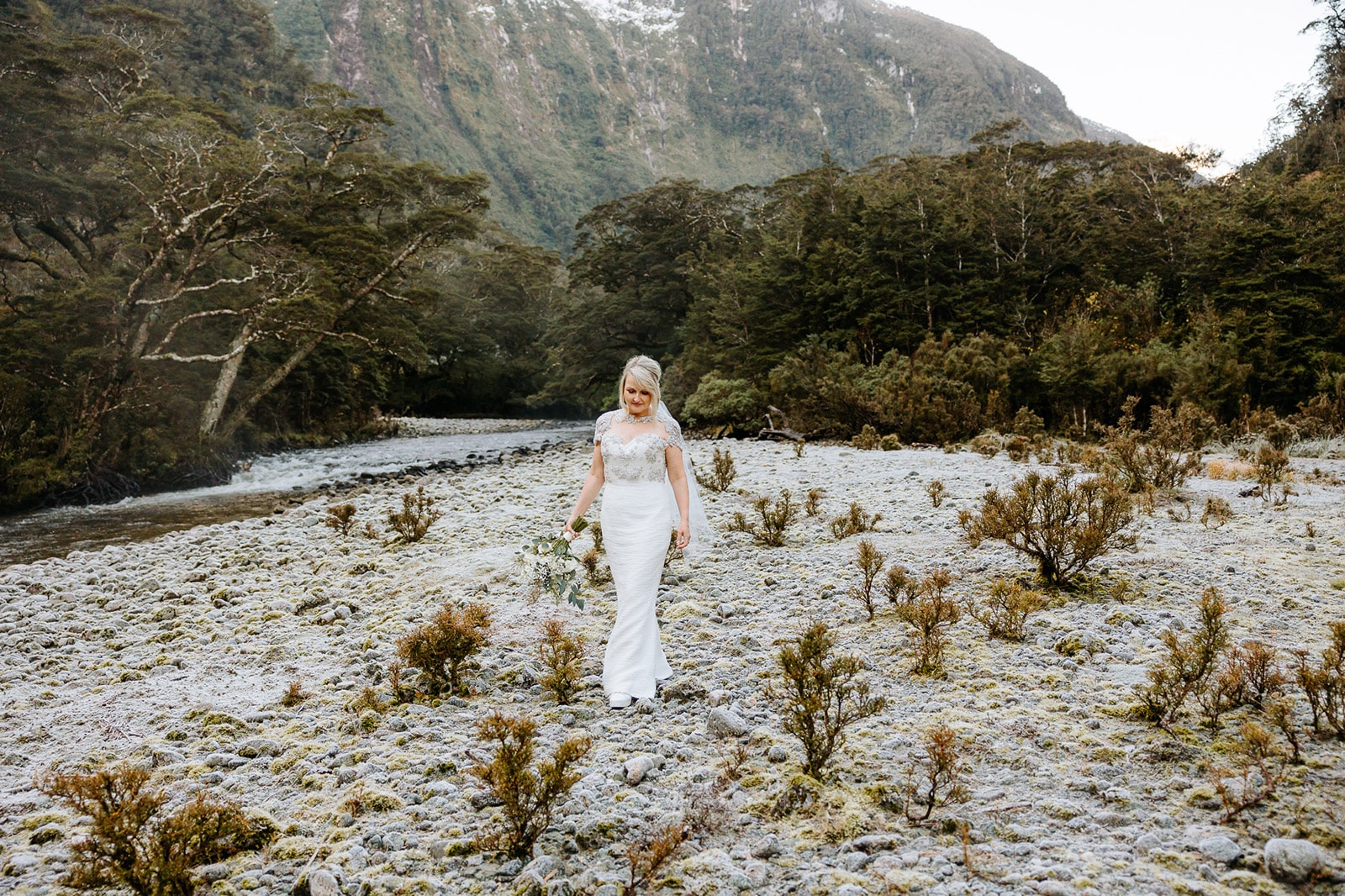 Luxury elopement wedding in Queenstown New Zealand. The Majestic Heli Wedding Doubtful sounds wedding photos