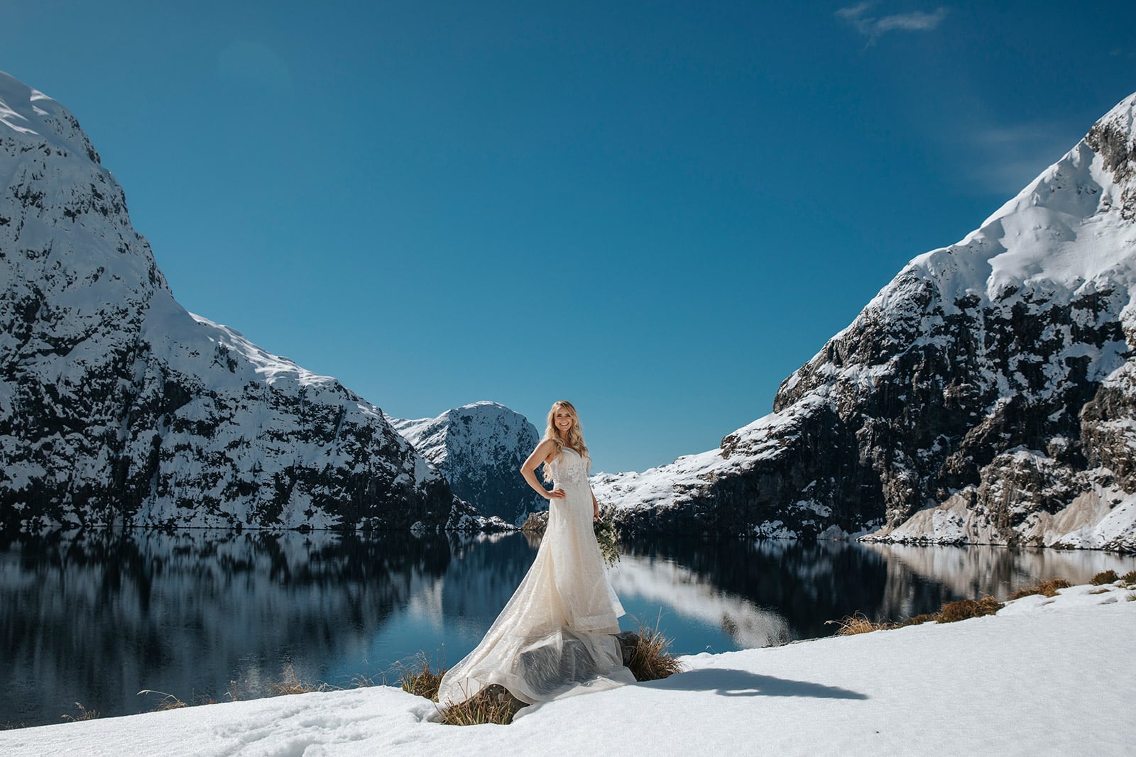 Exclusive Heli Elopement in Queenstown with Wedding ceremony at Lake Quill