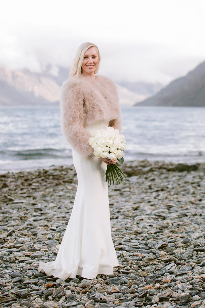 Heli Wedding in Queenstown New Zealand on a rainy day