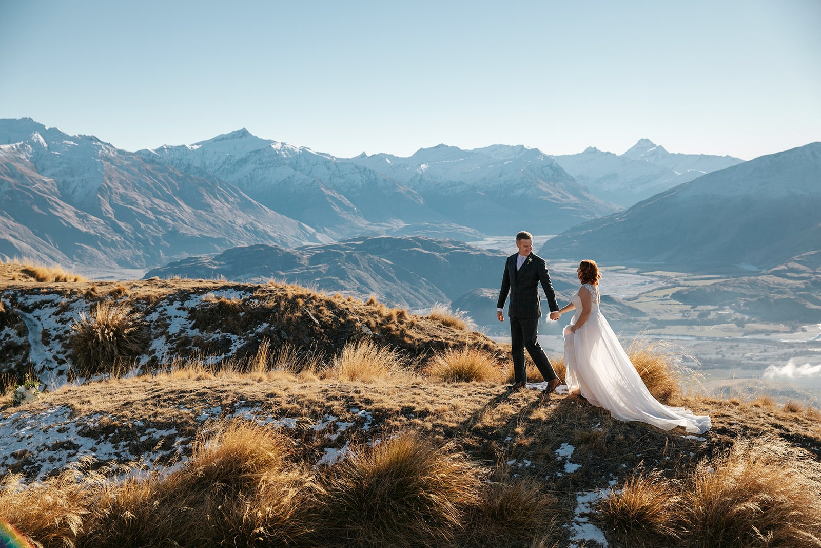 Heli Wedding Queenstown with guests from Matakauri Lodge
