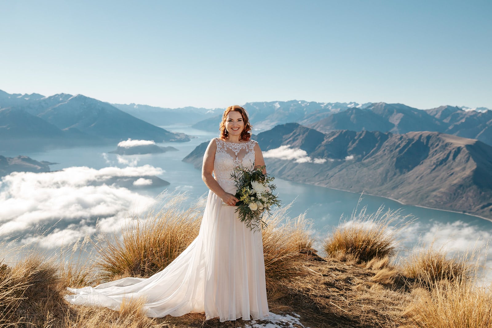 Heli Wedding Queenstown with guests from Matakauri Lodge