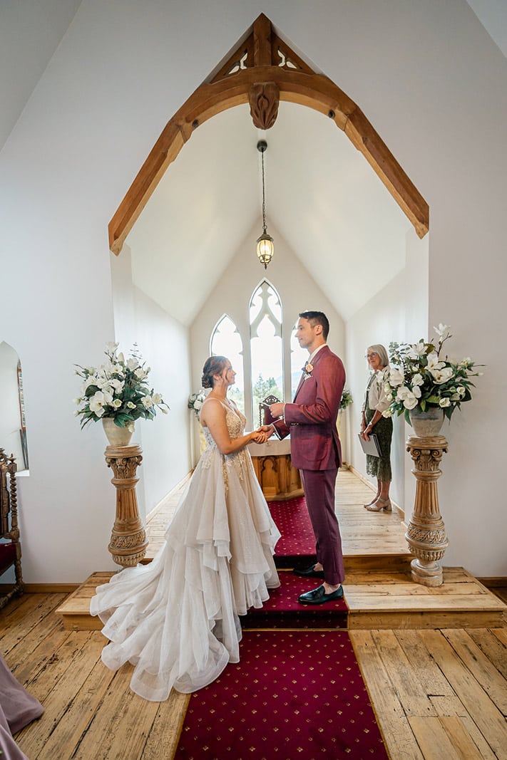 Wedding Ceremony at The Chapel, Stoneridge Estate Queenstown