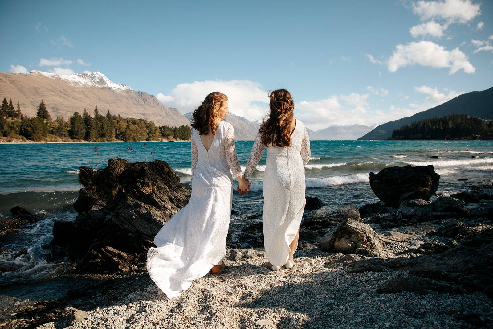 Same Sex Heli Wedding in Queenstown with two brides