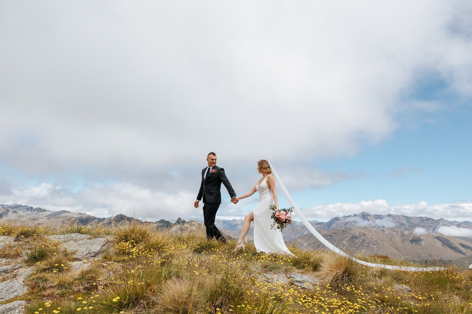 Heli Wedding on Afton Peak in Queenstown
