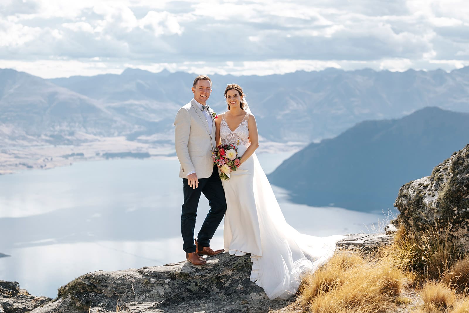 Heli Wedding photos on The Ledge in Queenstown