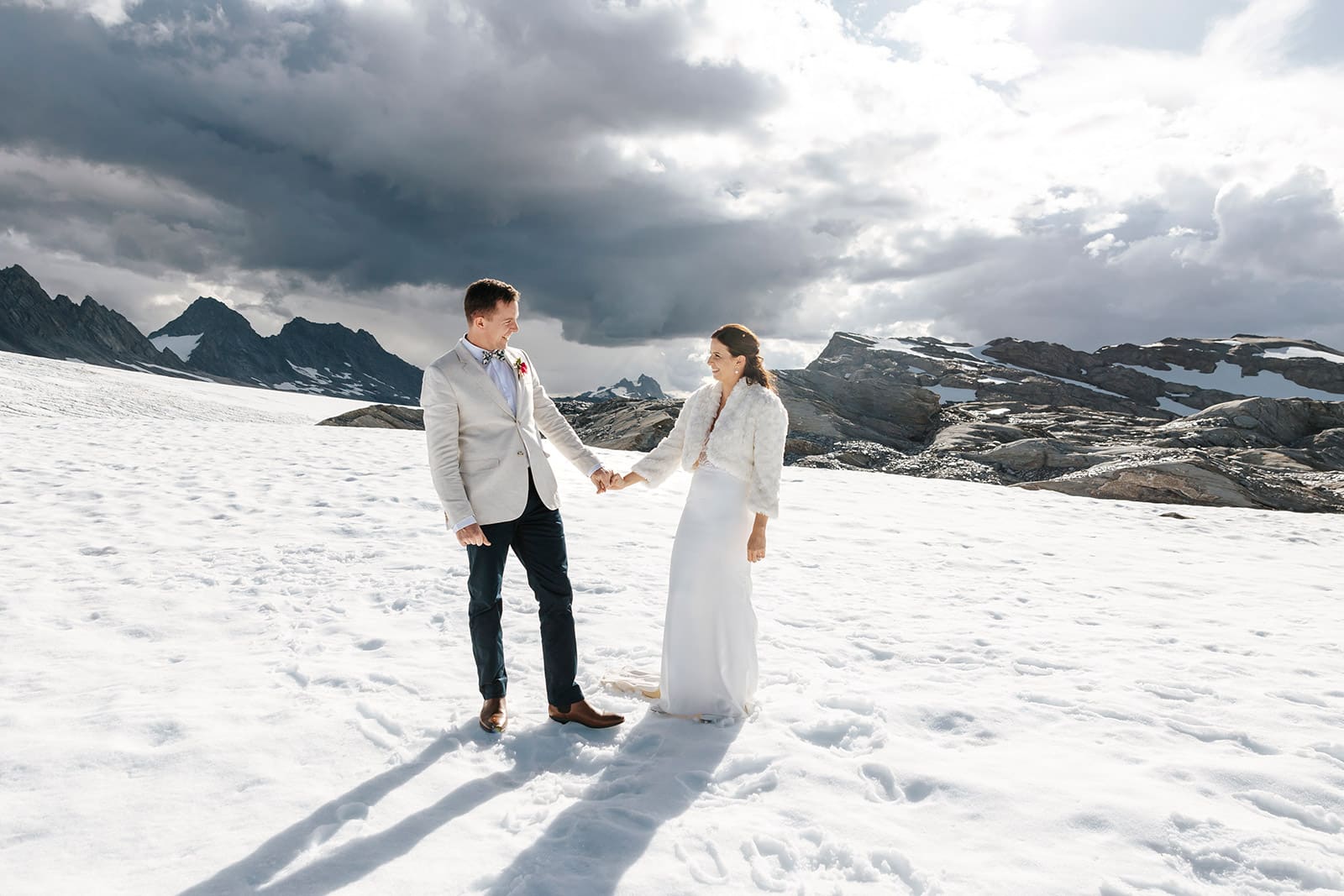 Heli Wedding photos on Isobel Glacier in Queenstown