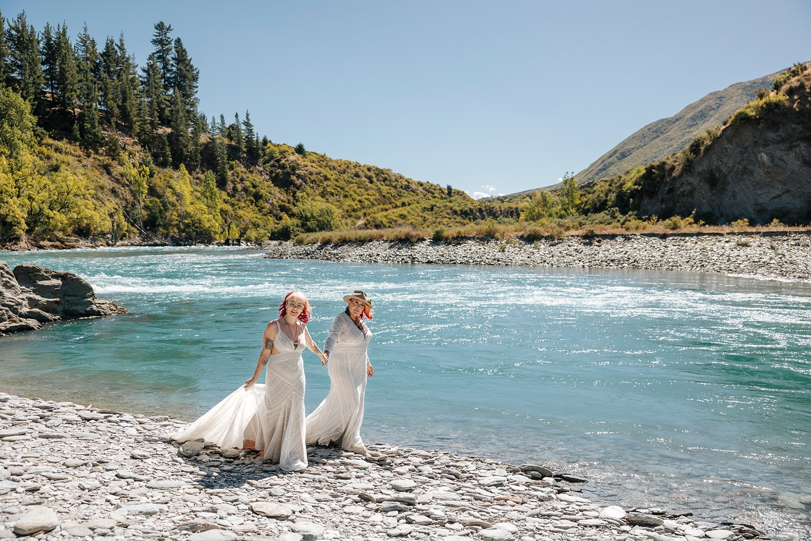 LBGTQ Heli Wedding with two brides on Coromandel Peak