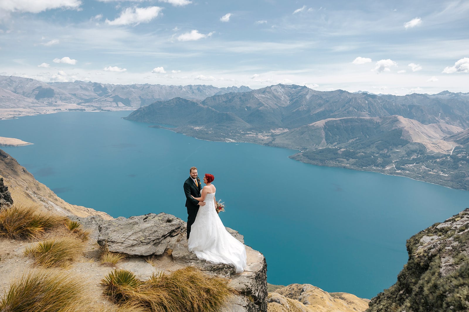 Heli Wedding Photos on The Ledge in Queenstown