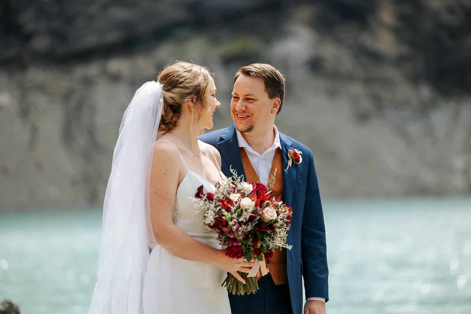 Heli Wedding Ceremony at Glacier Lake in Queenstown