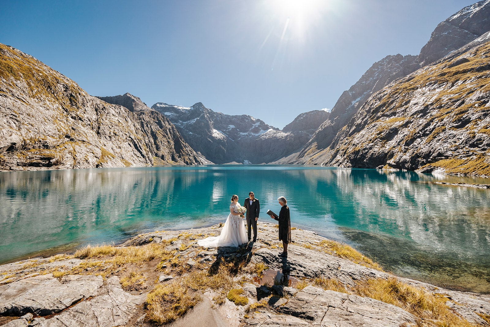 Heli Wedding at Lake Erskine, Fiordland, New Zealand